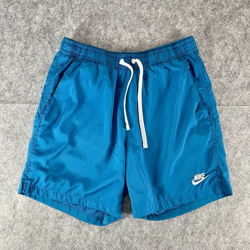 Nike Sportswear Woven Flow Shorts Mens Medium Teal Blue Mesh Lined AR2382-301